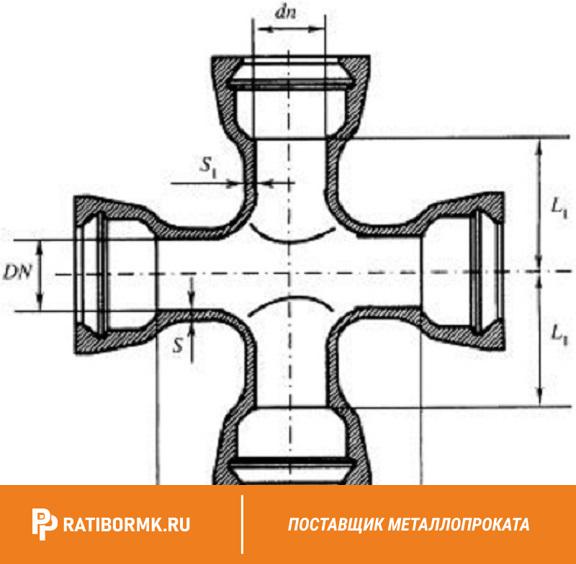 Крест раструбный КР 300х200